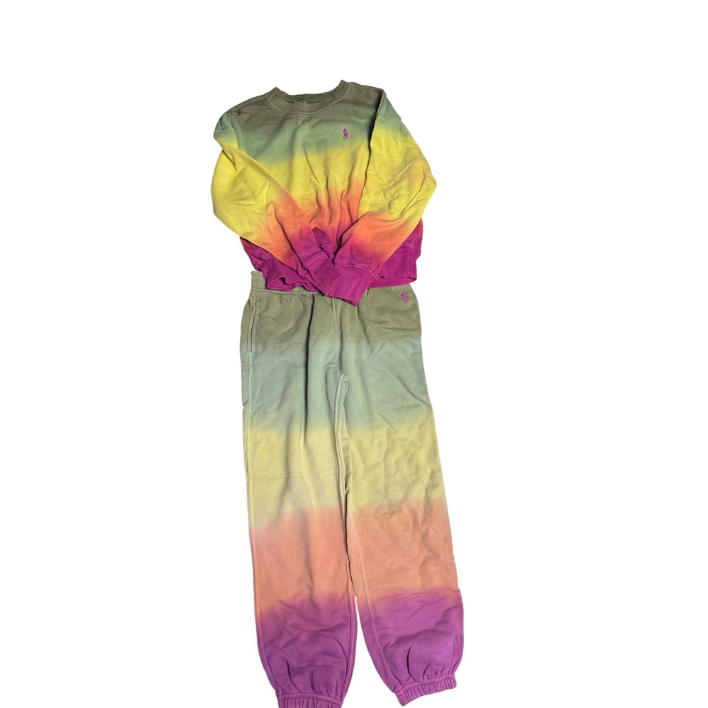 Polo Ralph Lauren Tie Dye Sweatshirt & Jogger Set Outfit M (8-10)